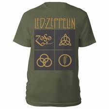 LED ZEPPELIN - Gold Symbols Olive T-Shirt