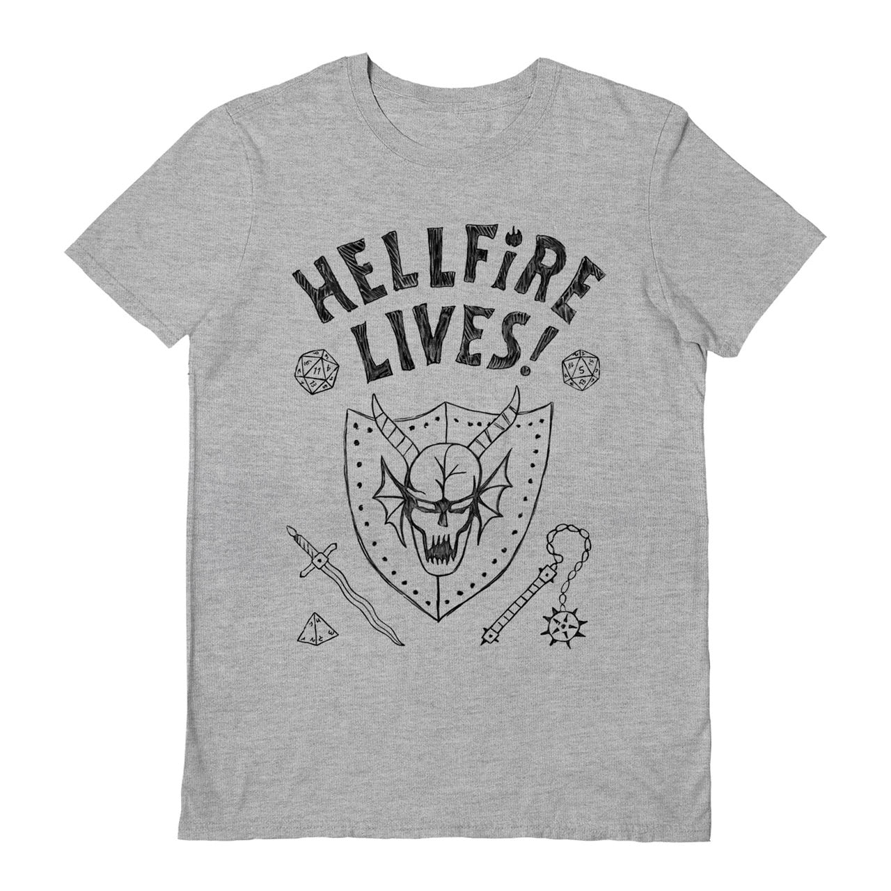 STRANGER THINGS - Hellfire Lives Grey T-Shirt