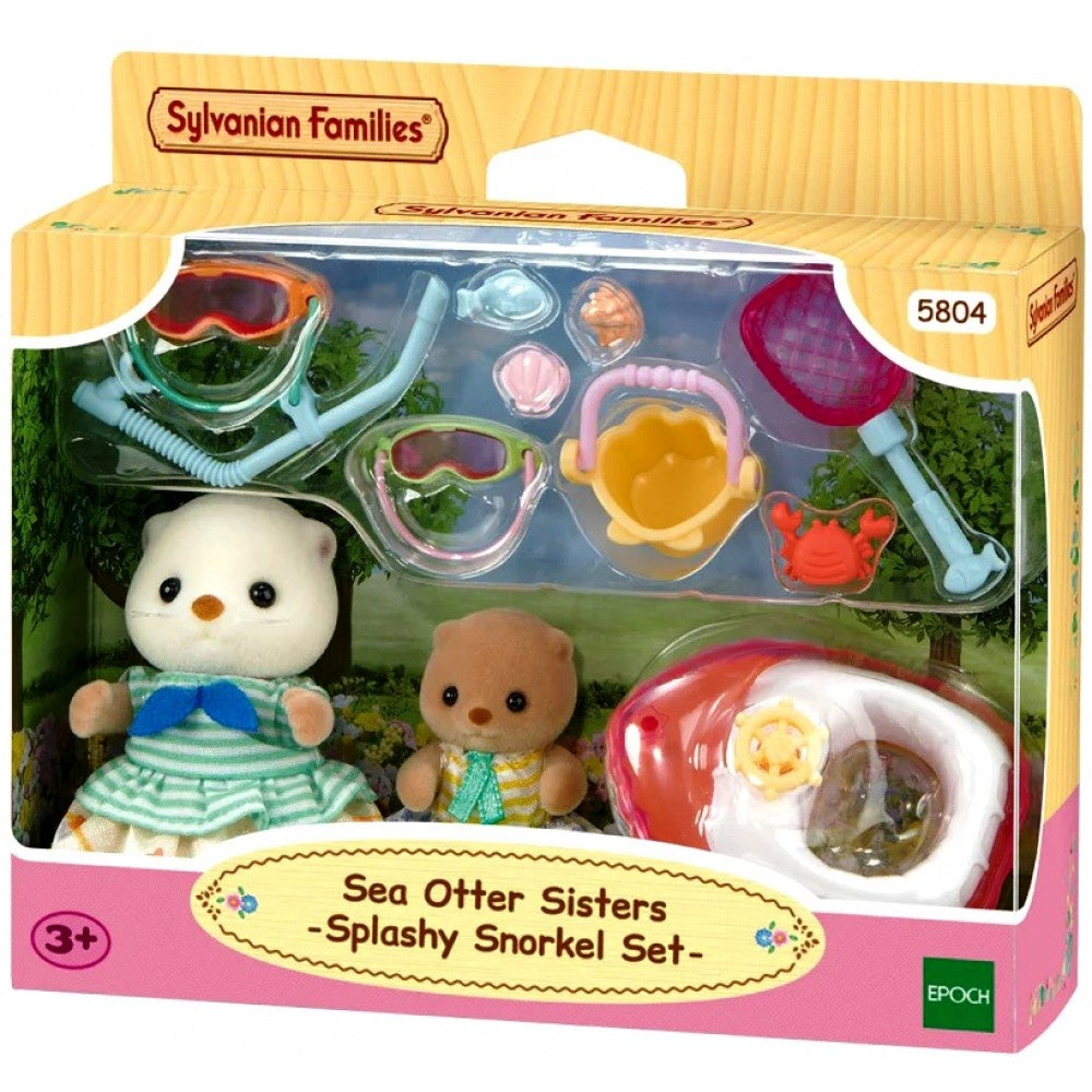 SYLVANIAN FAMILIES - Sea Otter Sisters Splashy Snorkel Figure Set