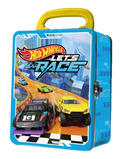 HOT WHEELS - Let's Race Tin Car Storage Case - Blue