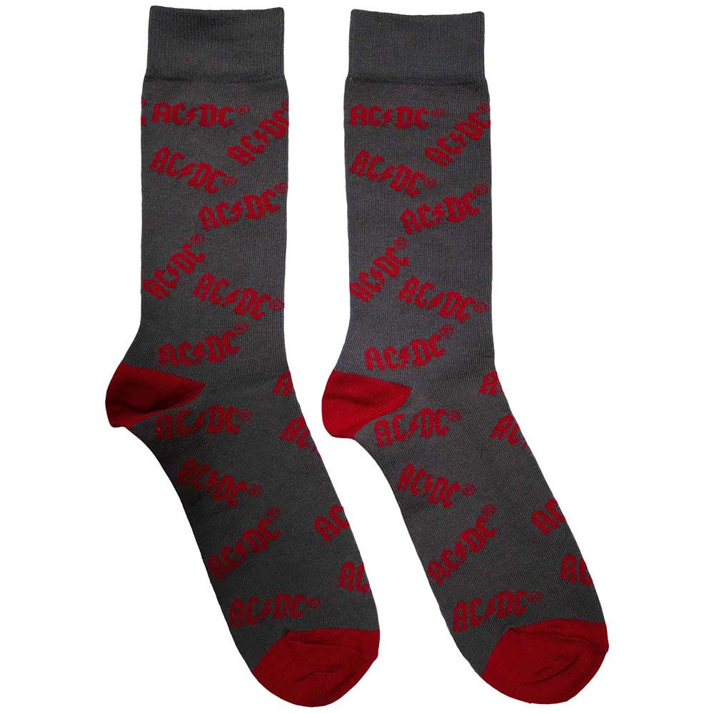 AC/DC - Charcoal Grey Logo Pattern Socks