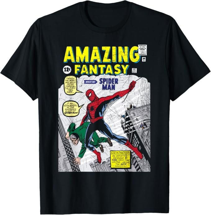 MARVEL : SPIDER-MAN - Amazing Fantasy Comic Cover T-Shirt