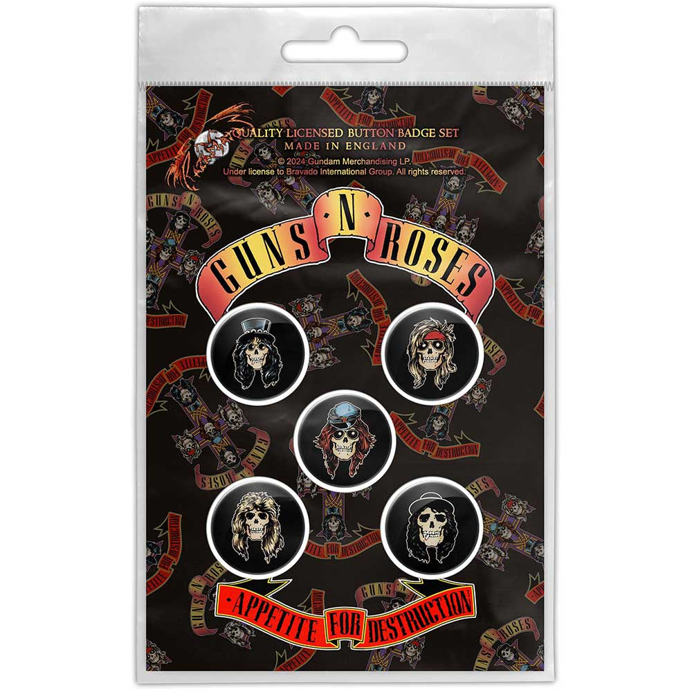 GUNS N' ROSES - Appetite For Destruction Badge Pack
