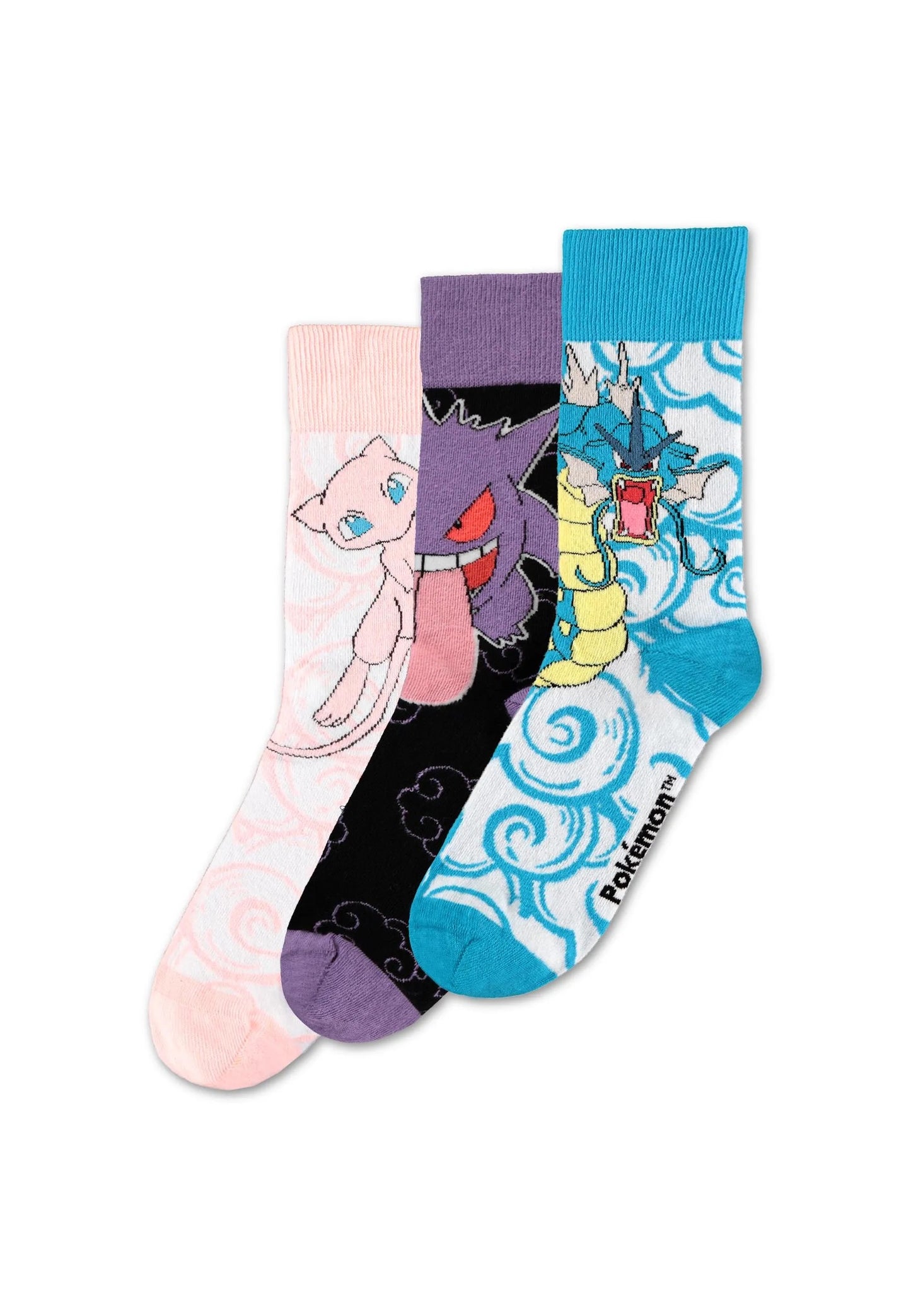 POKEMON - Mew / Gengar / Gyarados Crew Socks 3-Pack