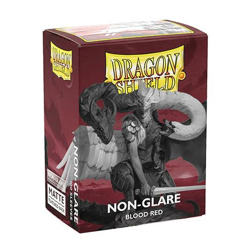 DRAGON SHIELD - Blood Red Non-Glare Matte Standard Size Sleeves (100)