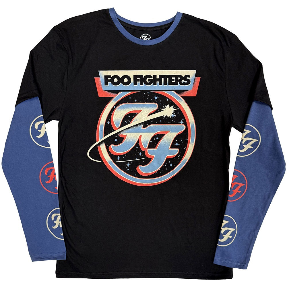 FOO FIGHTERS - Comet Black & Denim Blue Layered Long Sleeve T-Shirt