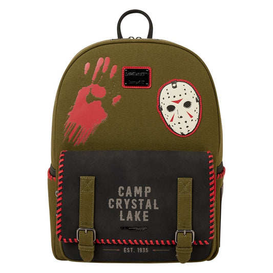 LOUNGEFLY : FRIDAY THE 13TH - Camp Crystal Lake Canvas Glow In The Dark Full Size Backpack