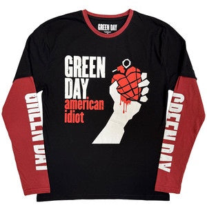 GREEN DAY - American Idiot Black & Red Layered Long Sleeve T-Shirt