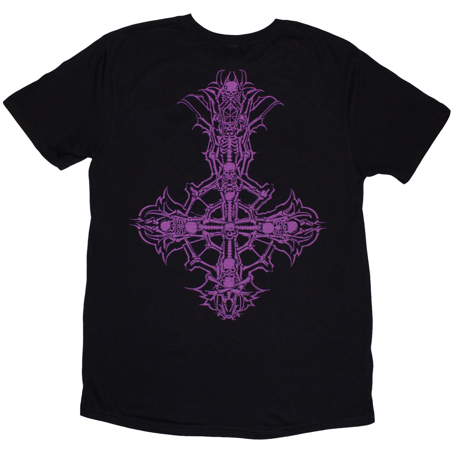 GHOST - Metal Logo & Purple Grucifix T-Shirt