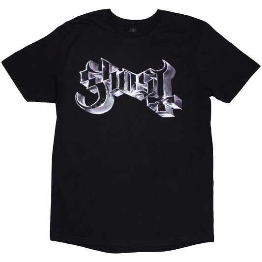 GHOST - Metal Logo & Purple Grucifix T-Shirt