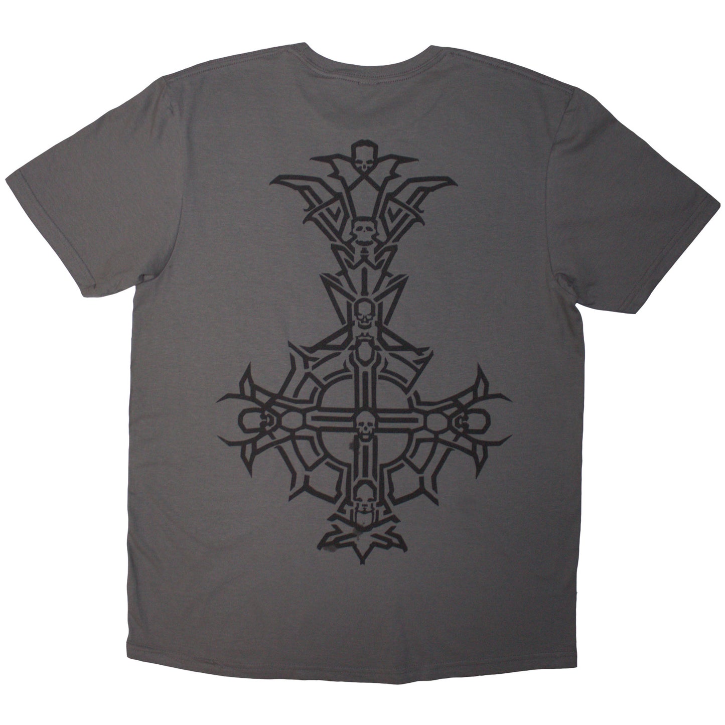 GHOST - Chrome Logo & Grucifix Outline T-Shirt