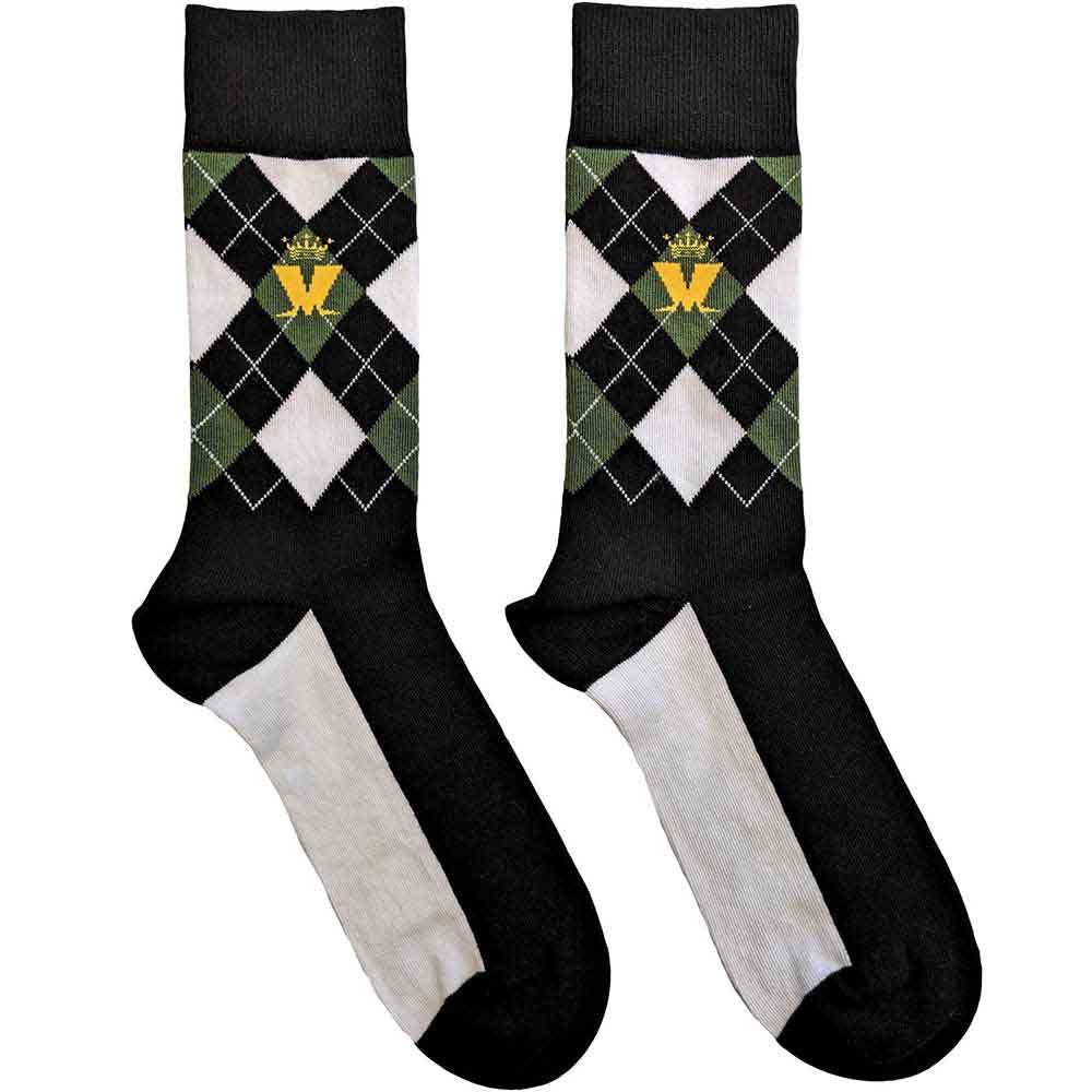 MADNESS - Crown & M Green Diamond (Black) Socks (7-11)