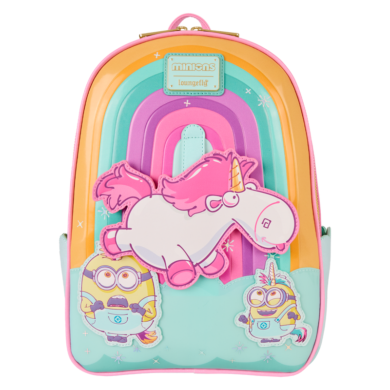 LOUNGEFLY : MINIONS - Fluffy Unicorn Rainbow Mini Backpack