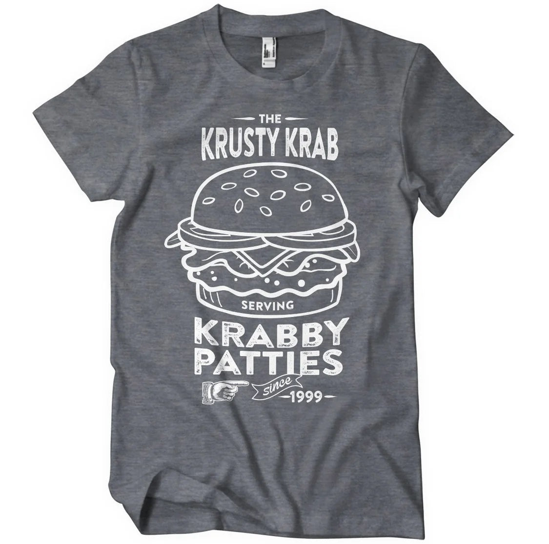 SPONGEBOB SQUAREPANTS - Serving Krabby Patties Grey T-Shirt