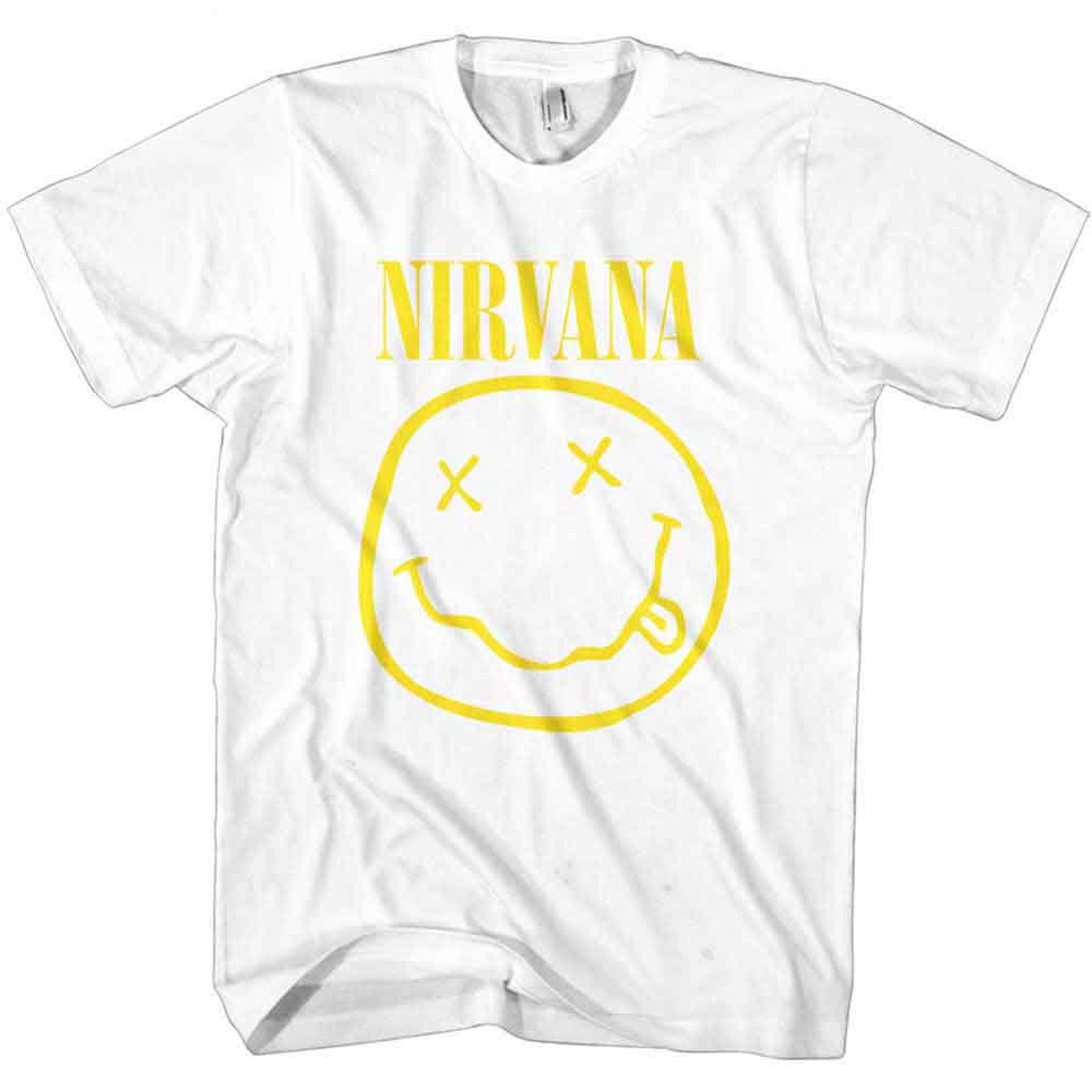 NIRVANA - Yellow Happy Face White Kids T-Shirt
