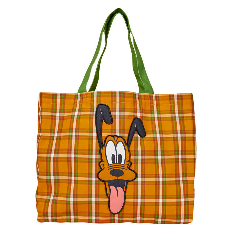 LOUNGEFLY : DISNEY - Pluto 95th Anniversary Plaid Canvas Tote Bag