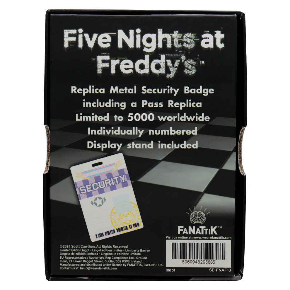 FIVE NIGHTS AT FREDDY'S - Security Badge Antique Brass Edition Replica