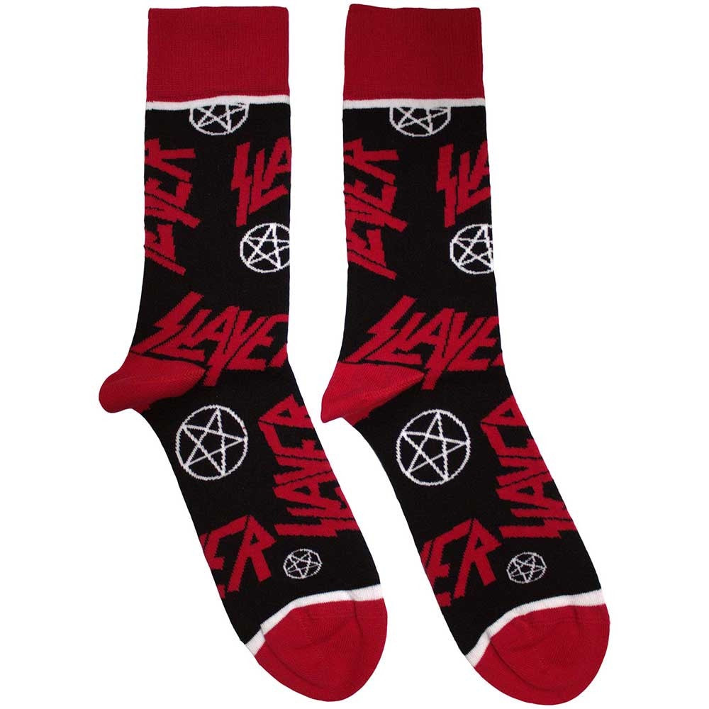 SLAYER - Logos and Pentagrams Socks (7-11)