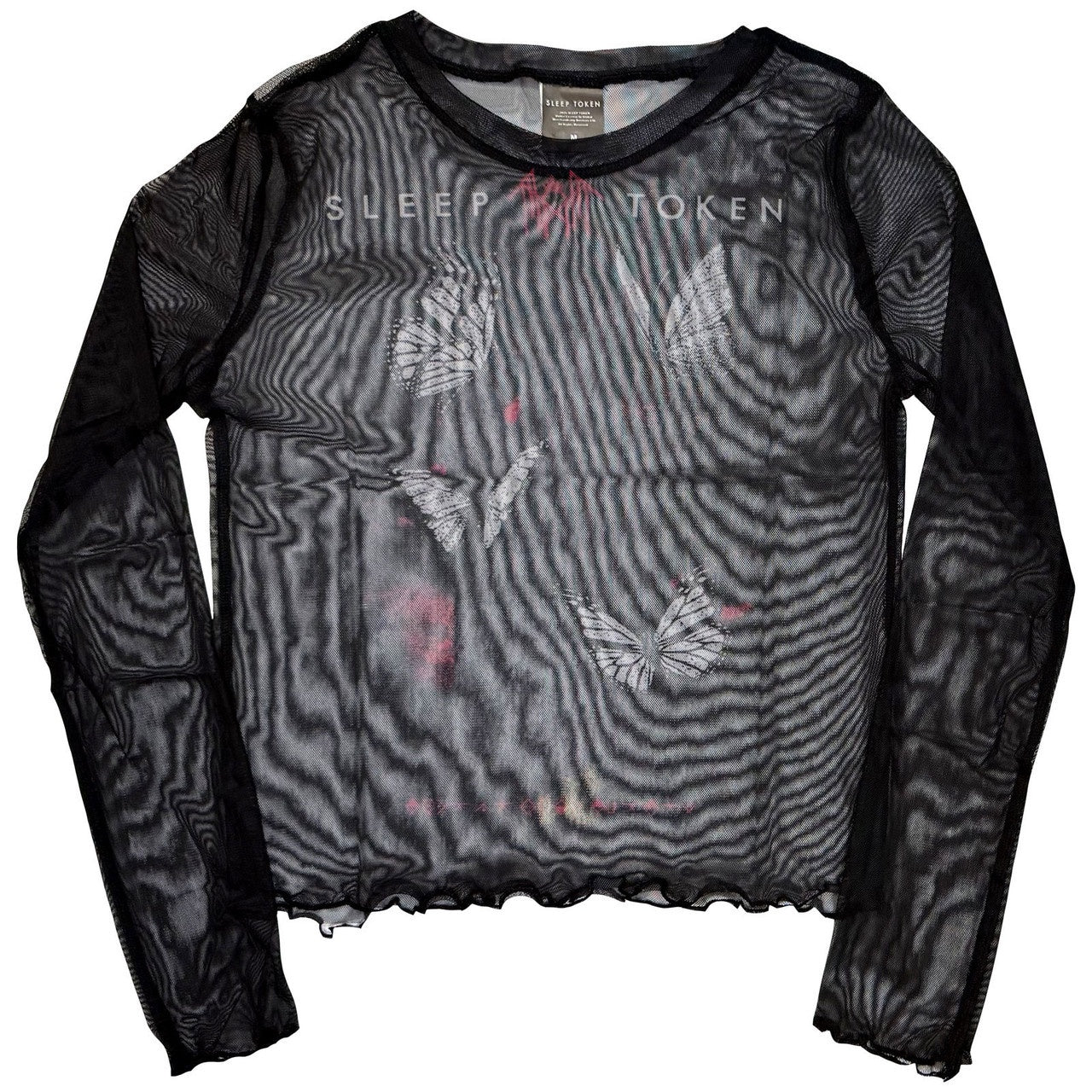 SLEEP TOKEN - Butterflies Long Sleeve Mesh Crop Top