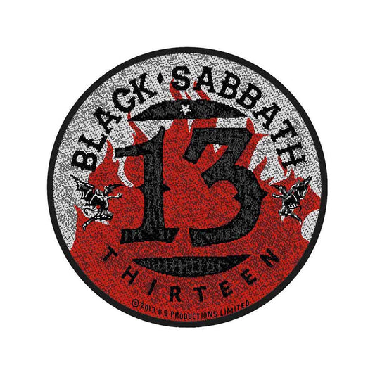 BLACK SABBATH - 13/Flames Circular Woven Patch