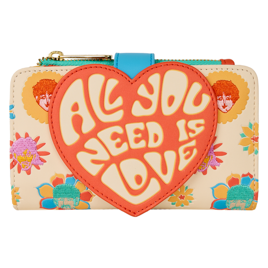 LOUNGEFLY : BEATLES - All You Need Is Love Flap Purse