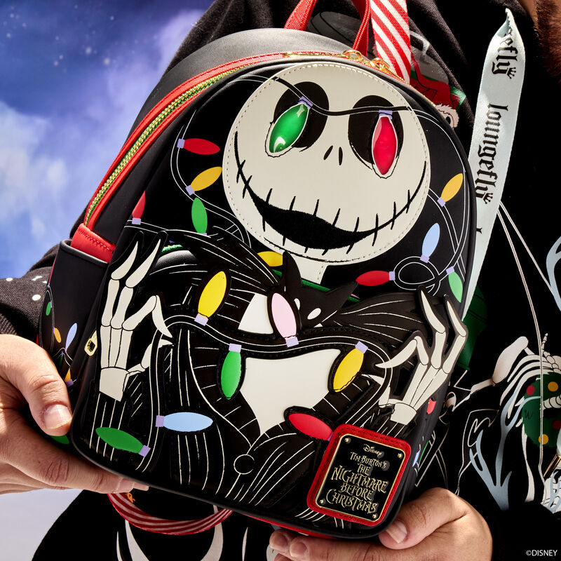 LOUNGEFLY : NIGHTMARE BEFORE CHRISTMAS - Jack Smiling Light Up Mini Backpack