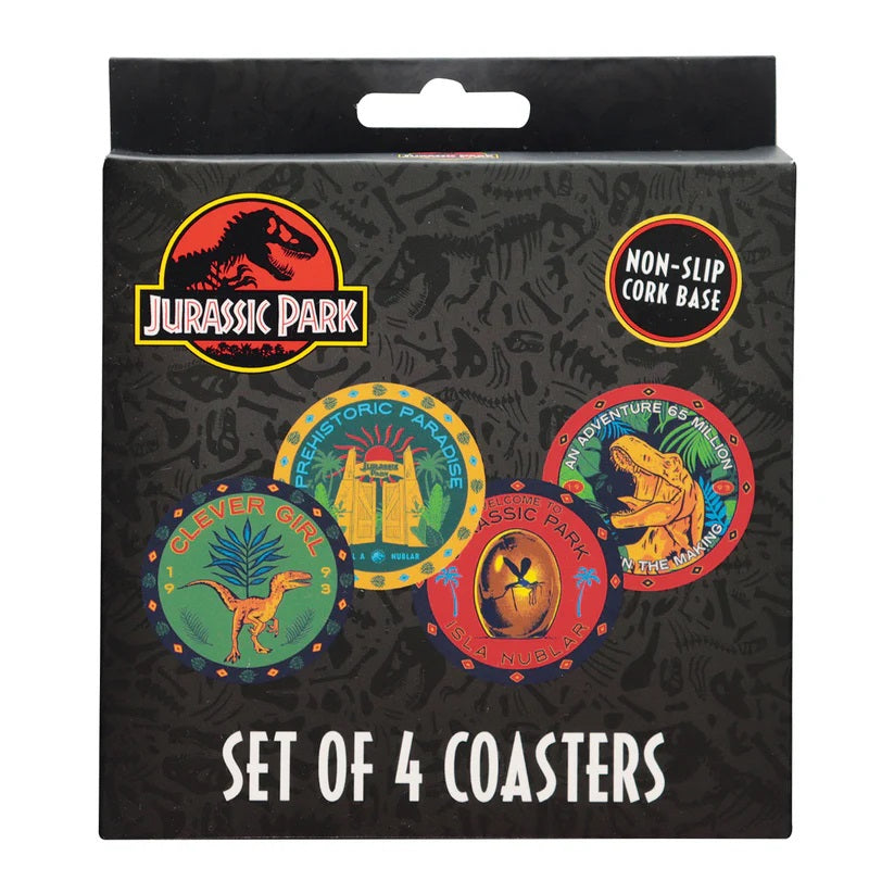 JURASSIC PARK - Set of 4 Printed Metal Drinks Coasters