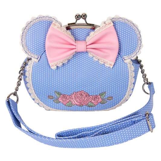 LOUNGEFLY : MINNIE MOUSE - Floral & Lace Kisslock Crossbody Bag