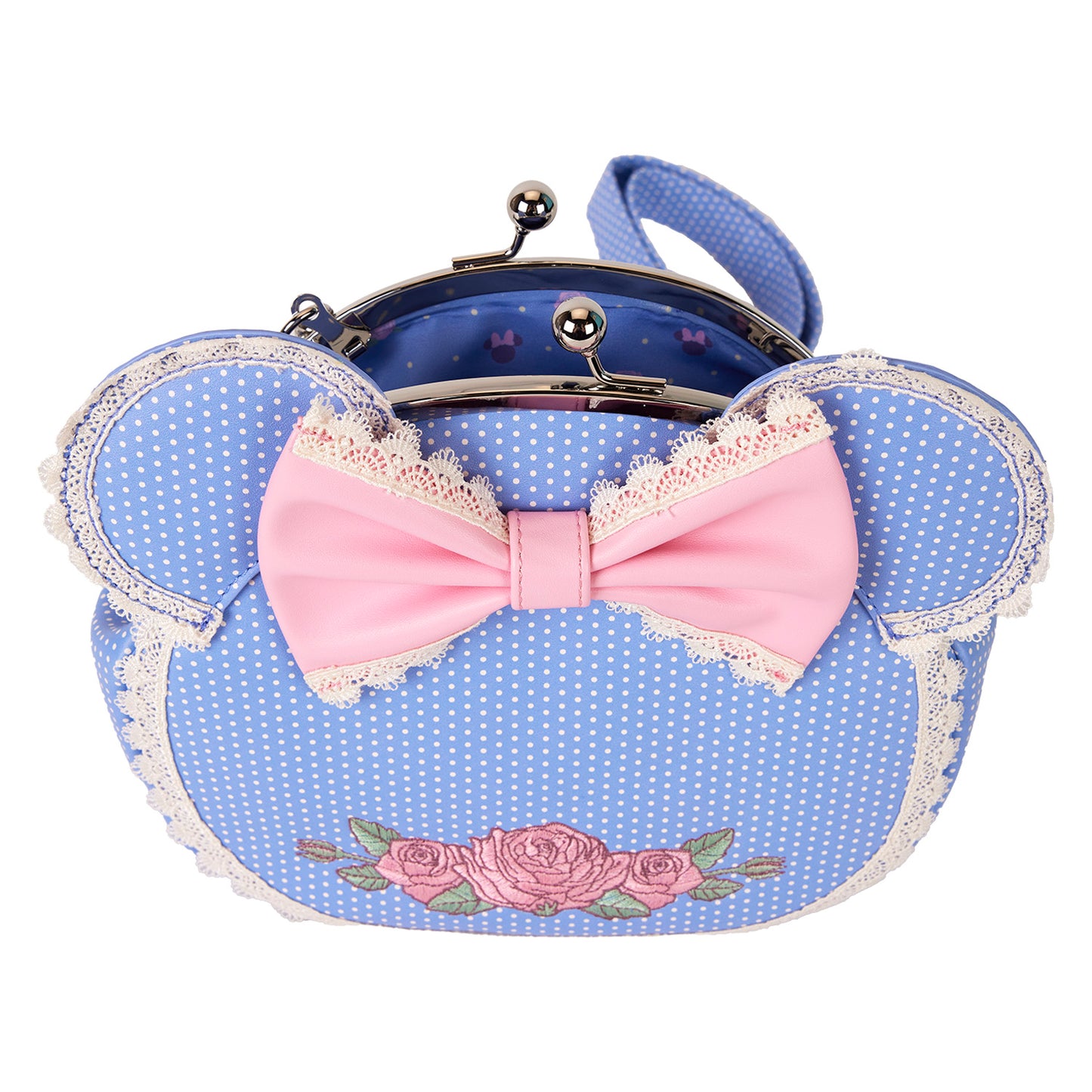 LOUNGEFLY : MINNIE MOUSE - Floral & Lace Kisslock Crossbody Bag
