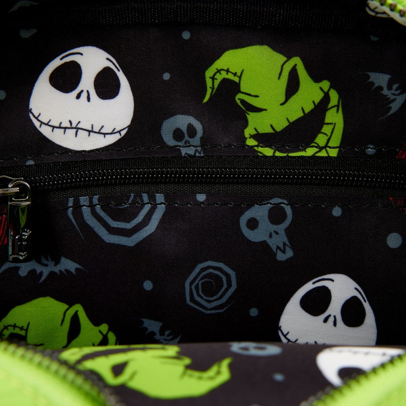 LOUNGEFLY : NIGHTMARE BEFORE CHRISTMAS - Oogie Boogie Glow In The Dark Cosplay Crossbuddies Crossbody Bag With Coin Bag
