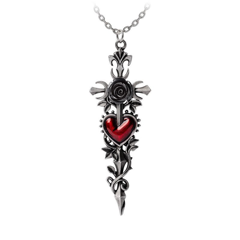 ALCHEMY - Cross of the Dark Kiss Pendant Necklace