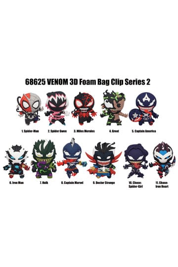 SPIDER-MAN : MAXIMUM VENOM - Venom Series 2 Blind Bag Keyring / Bag Clip
