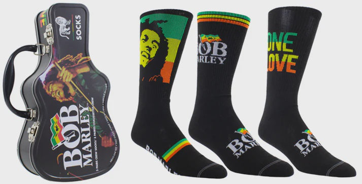 BOB MARLEY - 3-Pack Socks In Guitar Shaped Tin
