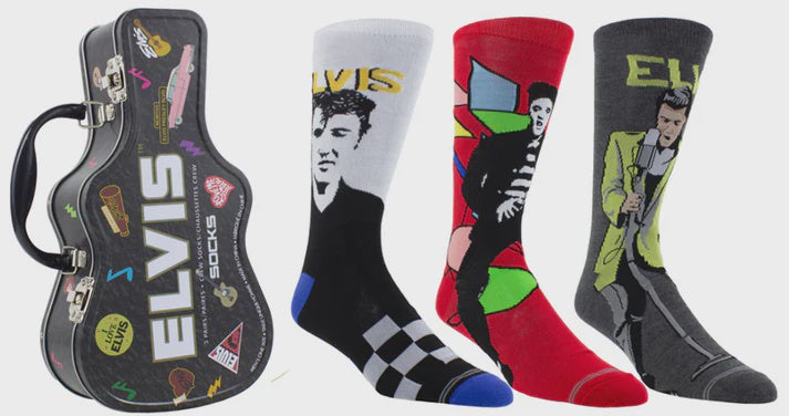 ELVIS PRESLEY - 3-Pack Socks In Guitar Shaped Tin