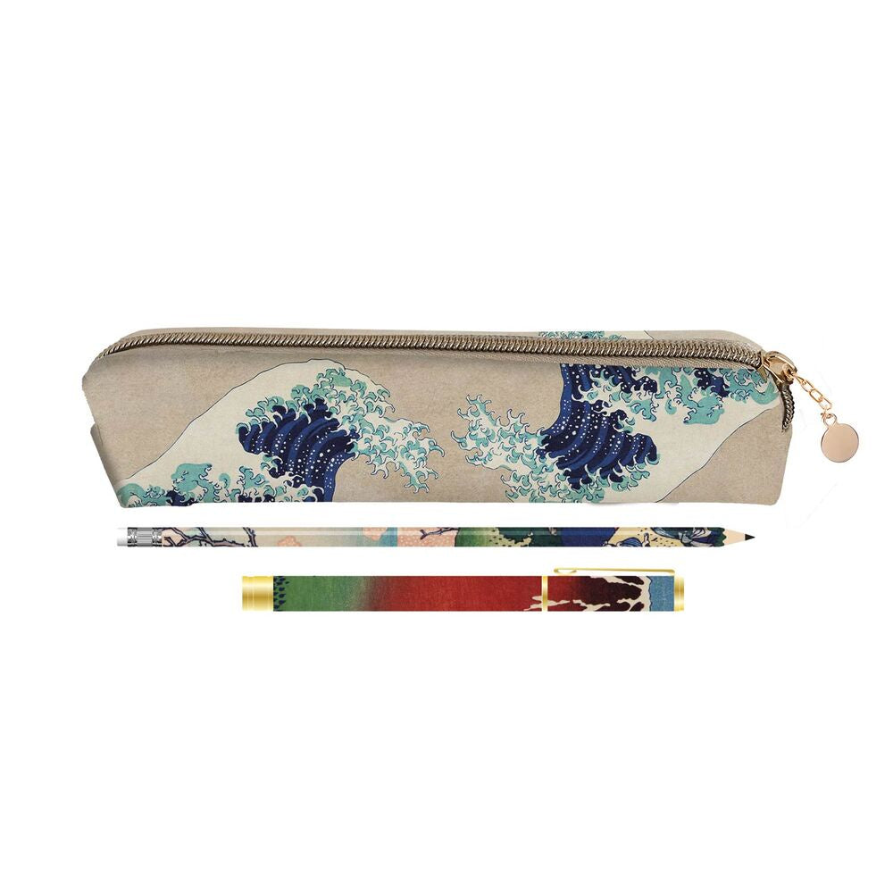 HOKUSAI - Great Wave Pencil Case & Pen Set