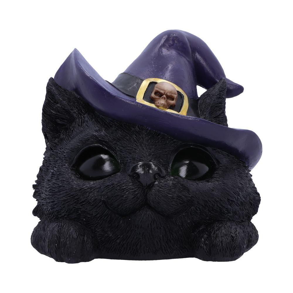 NEMESIS NOW - Familiar Grin Black Cat Head With Lights Figure