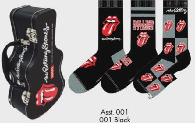 ROLLING STONES - 3-Pack Socks In Guitar Shaped Tin