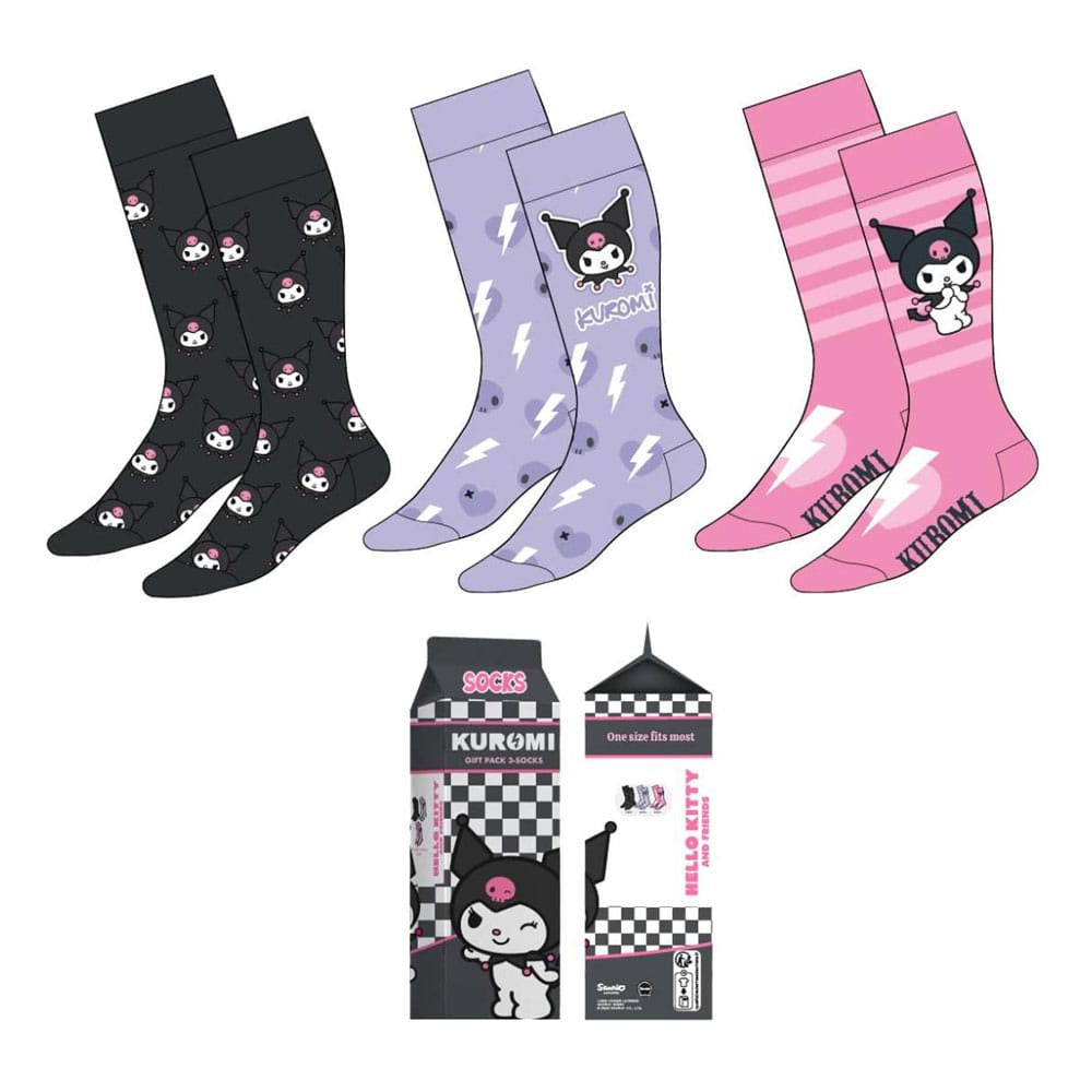 SANRIO - 3.5-8.5/9 Kuromi Socks 3-Pack