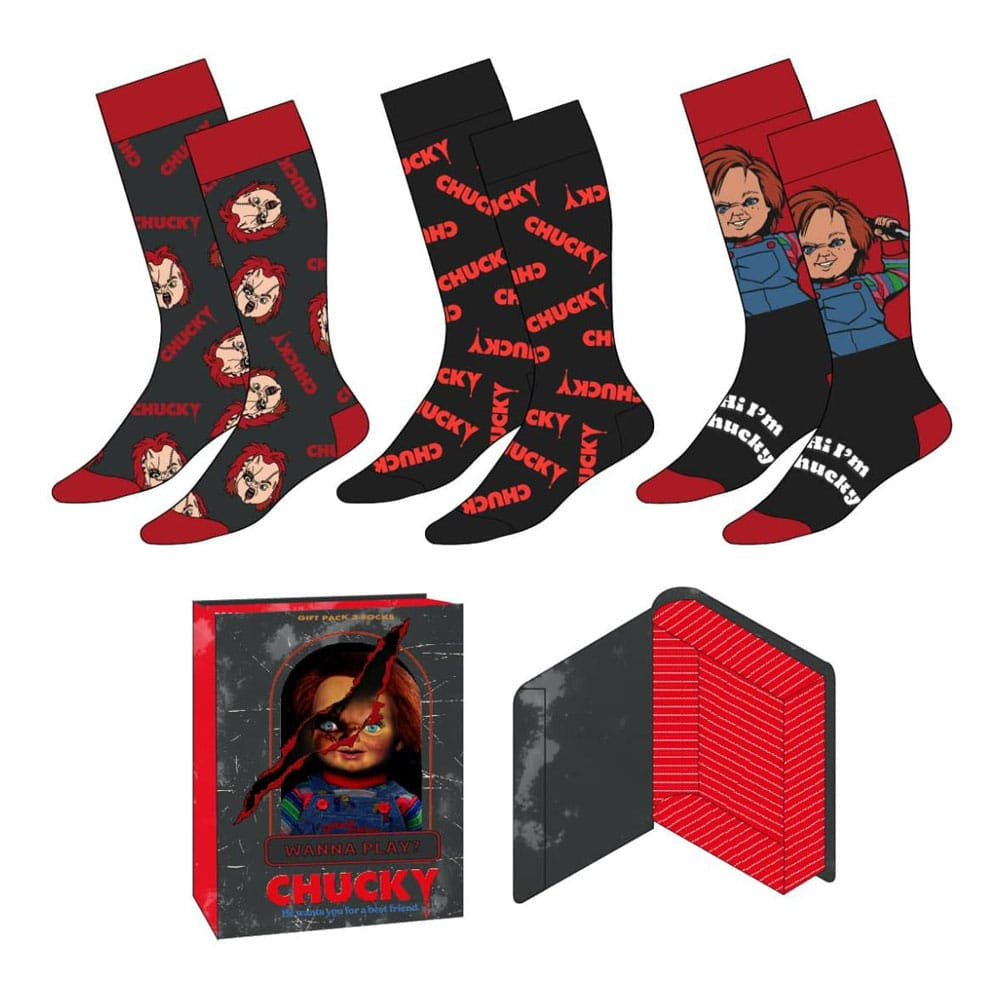 CHILD'S PLAY - 5-10.5/11 Chucky Socks 3-Pack