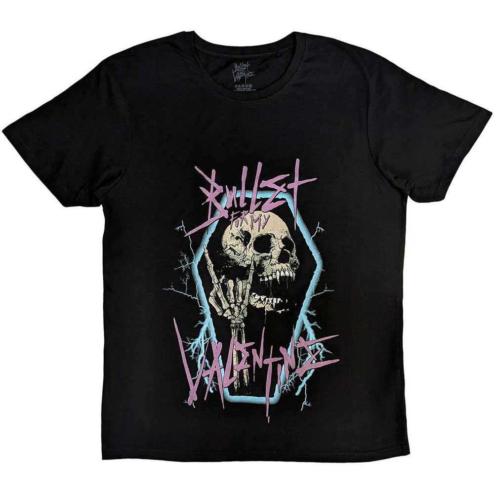 Black 'Bullet for My Valentine' band t-shirt featuring a thrash skull design