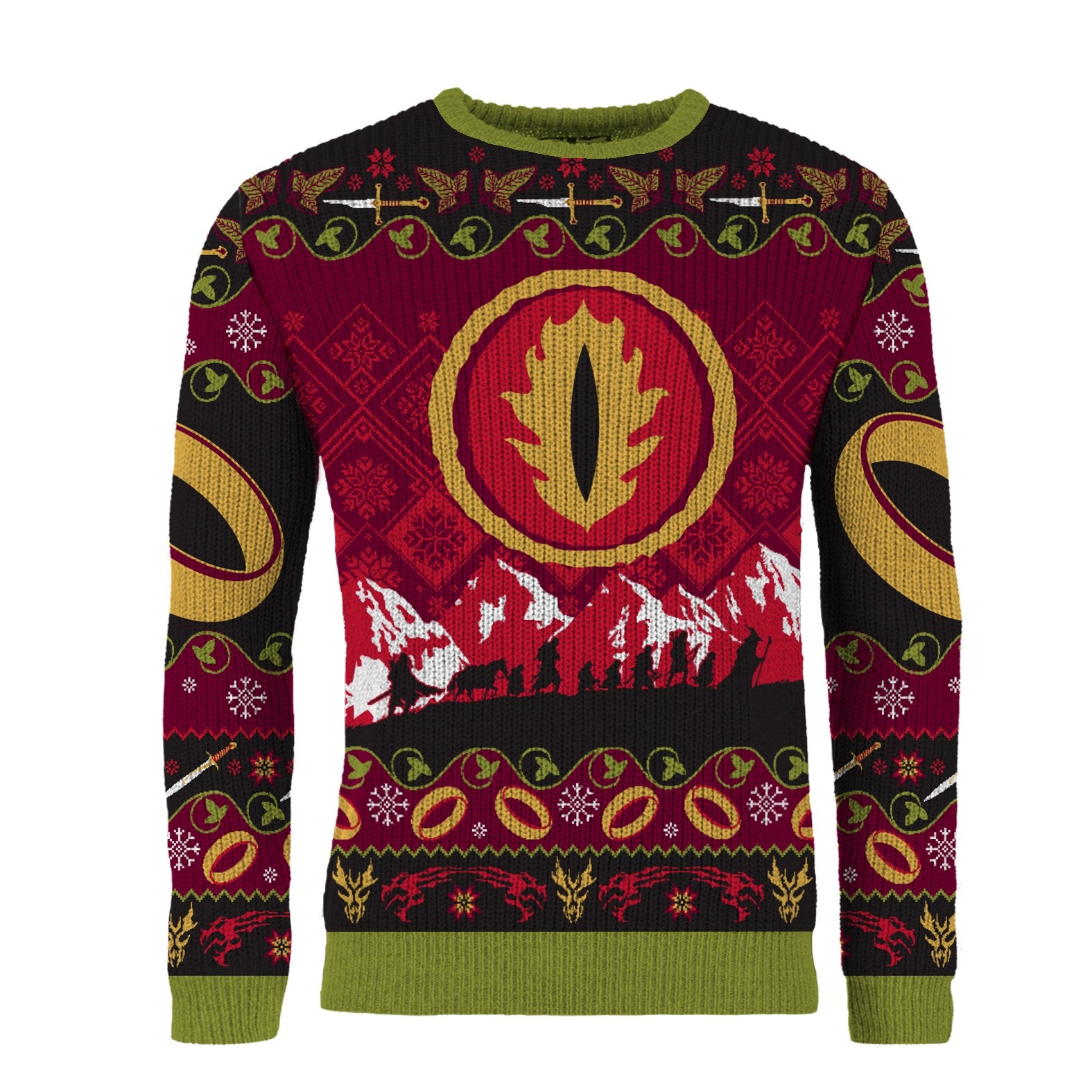 LORD OF THE RINGS Eye Of Sauron Christmas Jumper CoolMerch