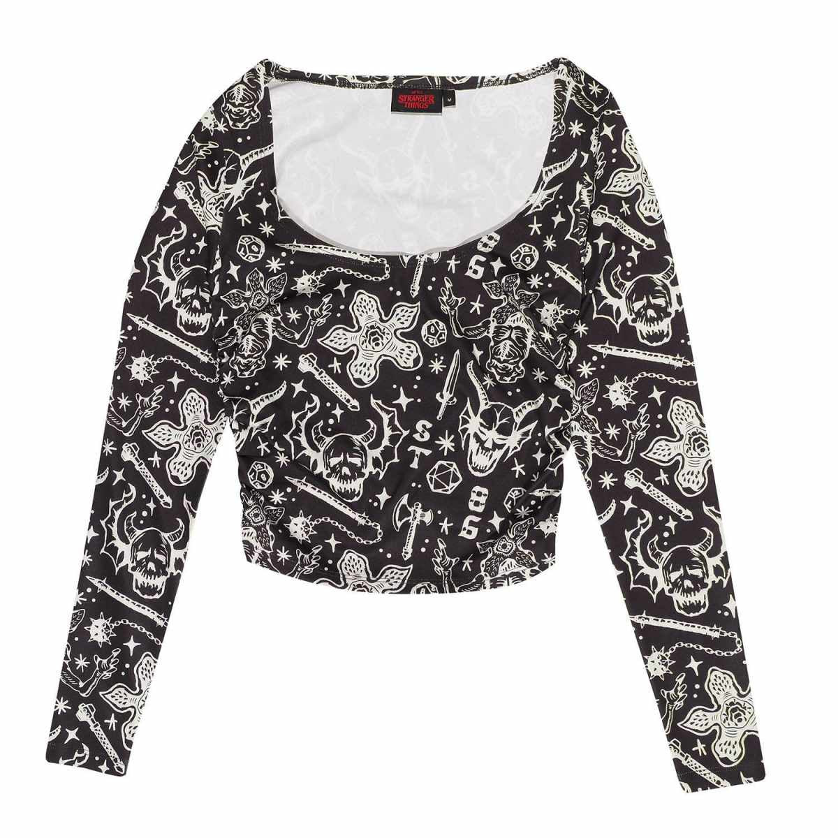 STRANGER THINGS - Hellfire Fitted Long Sleeve T-Shirt