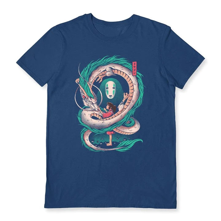 ILUSTRATA - The Girl And The Dragon Navy T-Shirt
