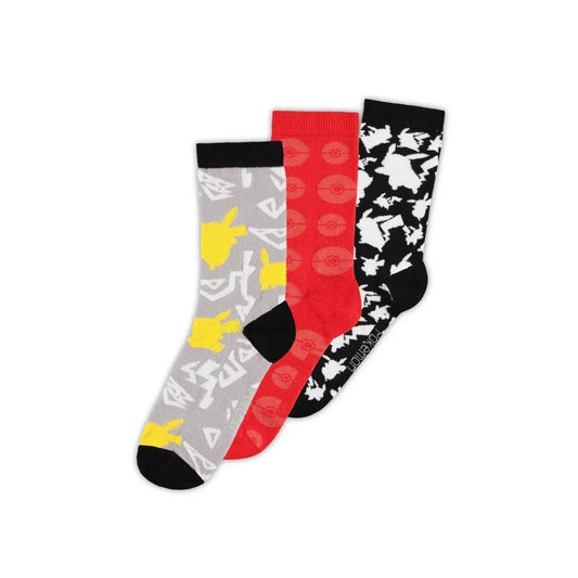 POKEMON - Symbols Crew Socks 3-Pack