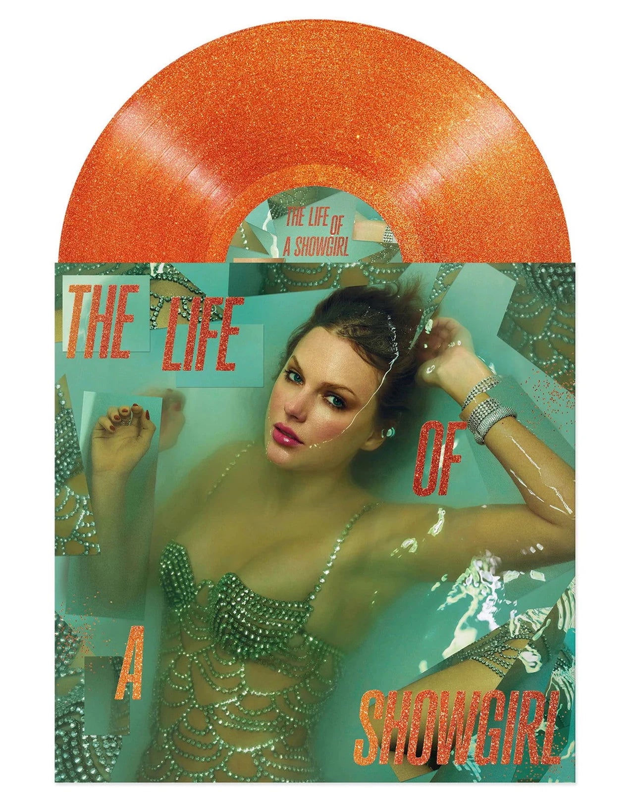 TAYLOR SWIFT - The Life Of A Showgirl Sweat & Vanilla Perfume Portofino Orange Glitter Vinyl Album
