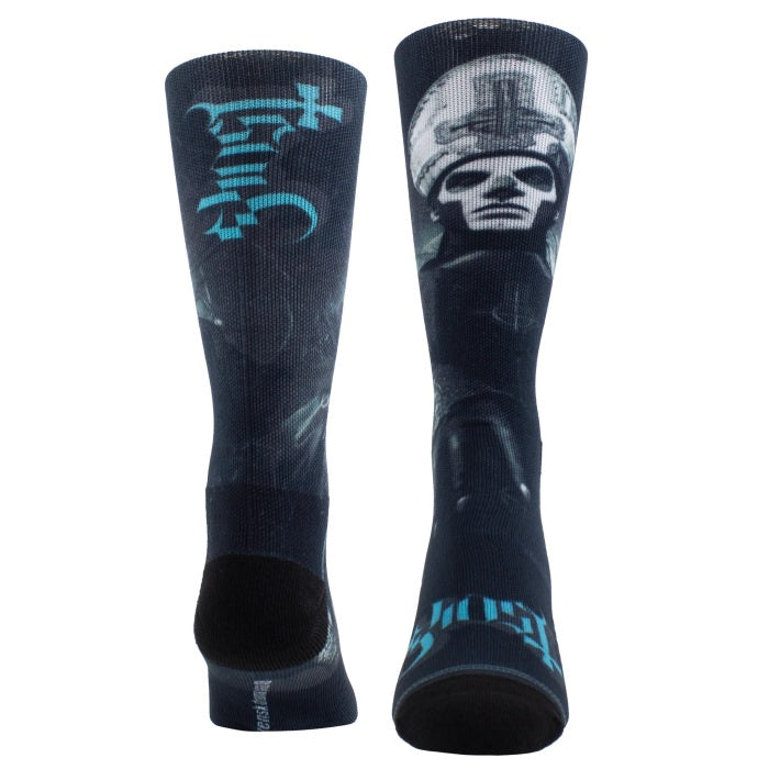GHOST - Papa Emeritus Teal Logo Socks