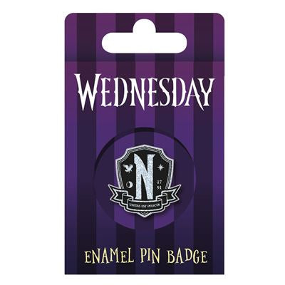 WEDNESDAY - Nevermore Shield Enamel Pin Badge