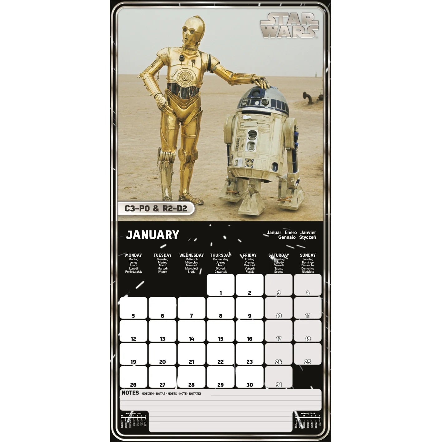 STAR WARS - Classic 2026 Calendar