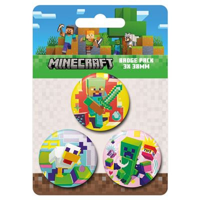 MINECRAFT - Characters 3 Pack Badges