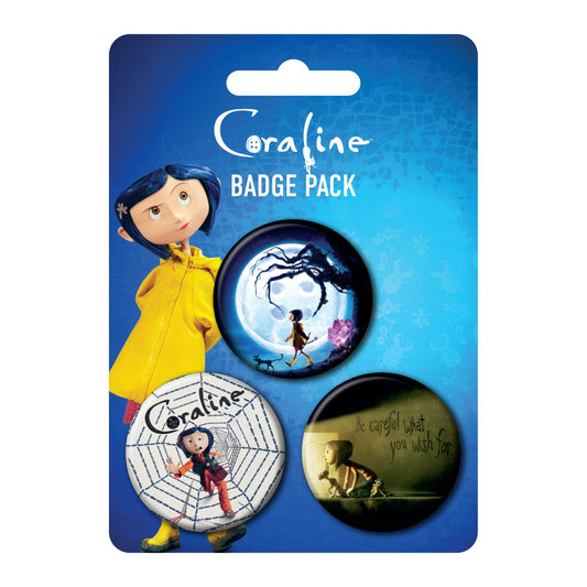 CORALINE - Key Art 3 Pack Badges